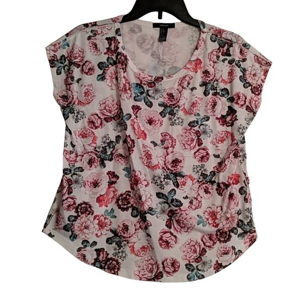F21 Pink Floral Tee, S - Picture 1 of 6